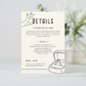 Hand Drawn Illustration Minimalist Wedding Details Informatiekaartje (Staand voorkant)
