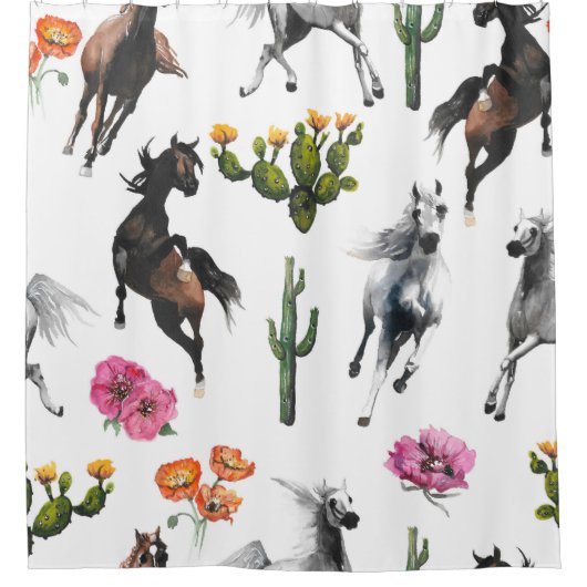 Hand drawn illustration. Seamless pattern. Cute ca Douchegordijn (Voorkant)