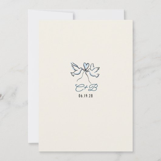 Hand Drawn Illustrations Doodles Whimsical Wedding Kaart (Achterkant)