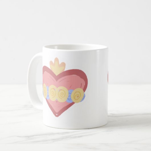 Hand-drawn Immaculate Heart of Mary Mug Koffiemok (Voorkant links)