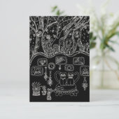 Hand-Drawn Intricate Cats Thank You Card Bedankkaart (Staand voorkant)