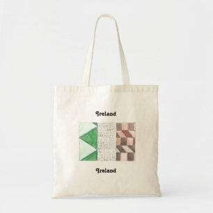 Hand-Drawn Irish Oranje White Green Flag Tote Bag