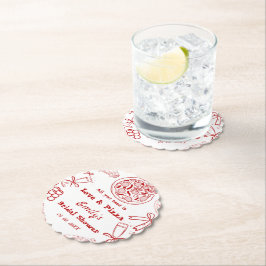 Hand Drawn is liefde & Pizza Vrijgezellenfeest Kartonnen Onderzetters