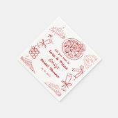 Hand Drawn is liefde & Pizza Vrijgezellenfeest Servet (Hoek)