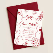 Hand Drawn Italian Ciao Baby Shower Kaart