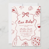 Hand Drawn Italian Ciao Baby Shower Kaart (Voorkant)