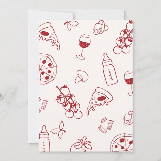 Hand Drawn Italian Ciao Baby Shower Kaart (Achterkant)