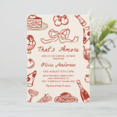 Hand Drawn Italian That's Amore Bridal Shower Kaart (Staand voorkant)