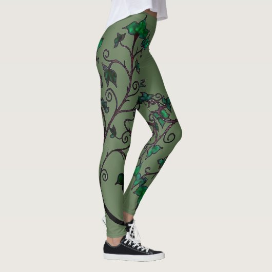 Hand Drawn Ivy Elven Cosplay Leggings (Rechts)