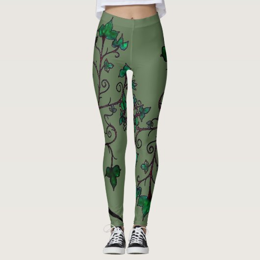 Hand Drawn Ivy Elven Cosplay Leggings (Voorkant)