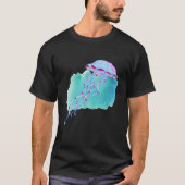 Hand Drawn Jellyfish Deep Ocean Creatures and Rift T-shirt (Voorkant)