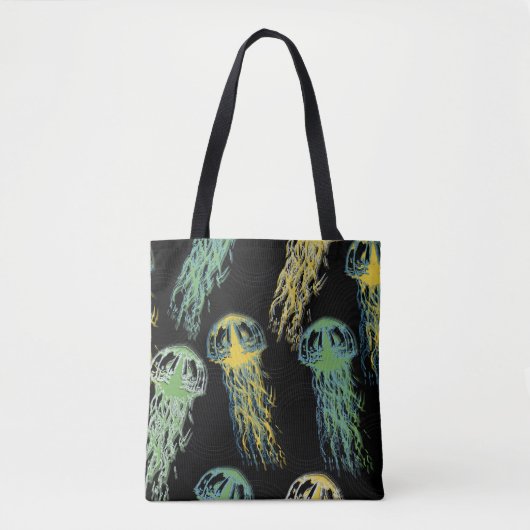 Hand drawn jellyfish texture. Raster hand drawn wa Tote Bag (Voorkant)