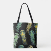Hand drawn jellyfish texture. Raster hand drawn wa Tote Bag (Achterkant)