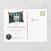 Hand Drawn Joy Calligraphy Rustic Foliage Business Feestdagenkaart (Achterkant)