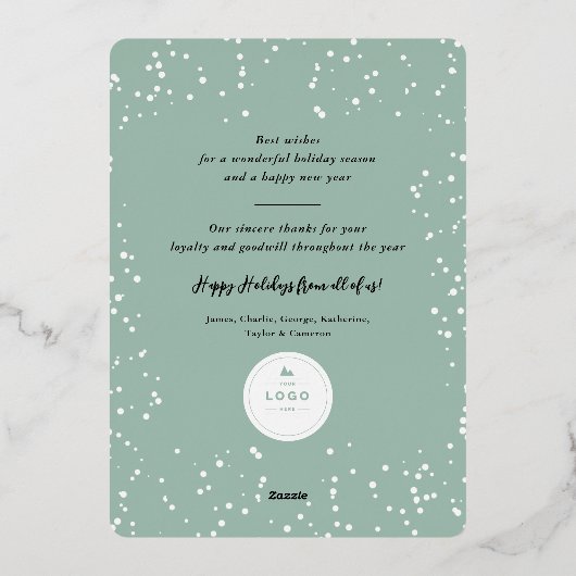 Hand Drawn Joy Calligraphy Rustic Foliage Business Folie Feestdagenkaart (Achterkant)