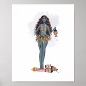 Hand drawn Kali maa, Indian art Poster (Voorkant)