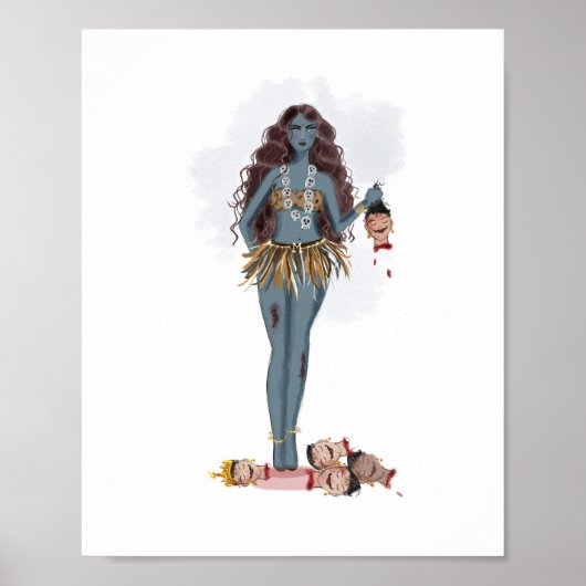 Hand drawn Kali maa, Indian art Poster (Voorkant)