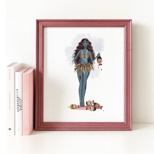 Hand drawn Kali maa, Indian art Poster