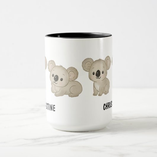 Hand Drawn Koala Bear Custom Cute Mok (Midden)