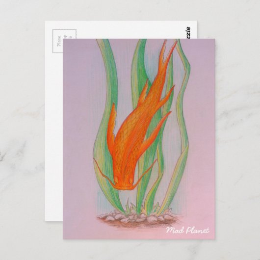 Hand Drawn Koi Carp Briefkaart (Voorkant / Achterkant)