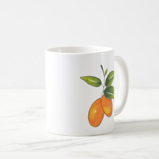 Hand Drawn Kumquats Koffiemok (Voorkant rechts)