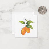 Hand Drawn Kumquats Notitiekaartje (Voorkant / Achterkant in situ)