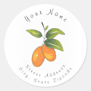Hand Drawn Kumquats Ronde Sticker