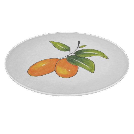 Hand Drawn Kumquats Snijplank (Hoek)
