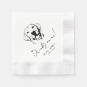 Hand Drawn labrador retrieve Drinks on me Cocktail Servet (Voorkant)