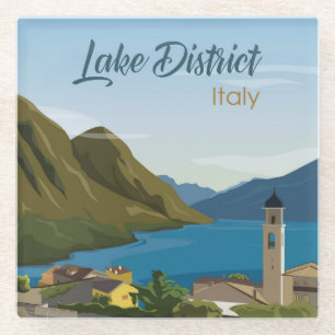 Hand Drawn Lake District Italy Glazen Onderzetter