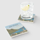 Hand Drawn Lake District Italy Stenen Onderzetter (Zijkant)