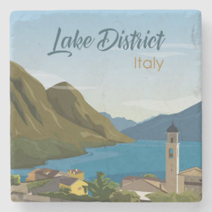 Hand Drawn Lake District Italy Stenen Onderzetter