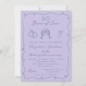 Hand Drawn Lavender Any Year Wedding Anniversary Kaart (Voorkant)