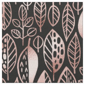 Hand Drawn Leaf Pattern Roos Gold Foil ID495 Stof (Close Up)