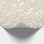 Hand Drawn Leaf Pattern White ID495 Cadeaupapier (Hoek)