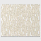 Hand Drawn Leaf Pattern White ID495 Cadeaupapier (Vlak)