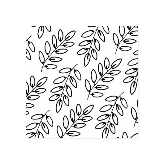Hand Drawn Leaves Pattern Rubberstempel (Afrduk)