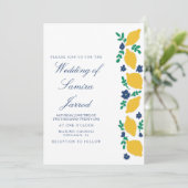 Hand-Drawn Lemon Botanical Abstract Wedding (Staand voorkant)