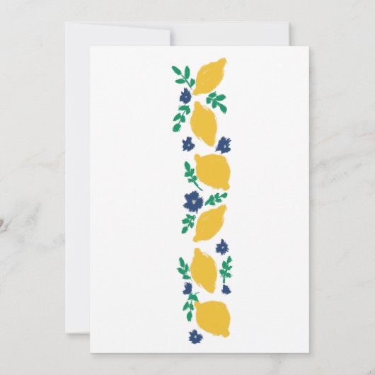 Hand-Drawn Lemon Botanical Abstract Wedding (Achterkant)