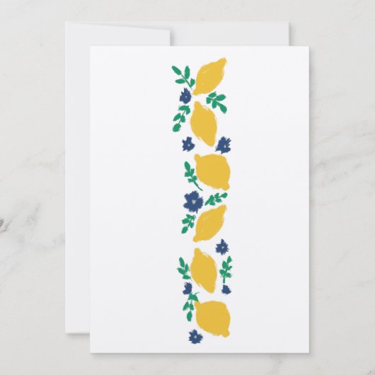 Hand-Drawn Lemon Botanical Abstract Wedding Kraft (Achterkant)