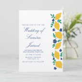 Hand-Drawn Lemon Botanical Abstract Wedding Kraft (Staand voorkant)