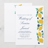 Hand-Drawn Lemon Botanical Abstract Wedding Kraft (Voorkant / Achterkant)