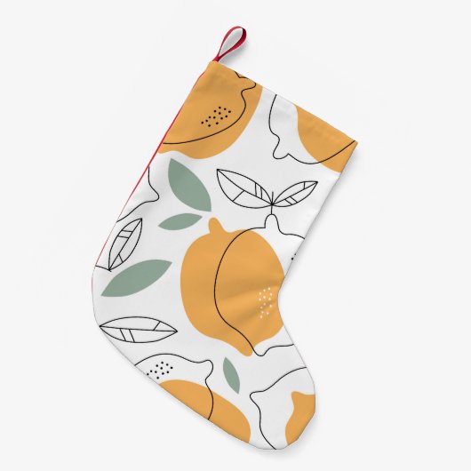 Hand drawn Lemons background. Seamless pattern wit Kleine Kerstsok (Voorkant (Hangend))