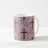 Hand-drawn Lenten Cross and Roses Mug Koffiemok (Voorkant rechts)