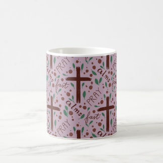 Hand-drawn Lenten Cross and Roses Mug Koffiemok