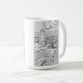 Hand drawn light House on mug Koffiemok (Voorkant rechts)