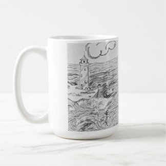 Hand drawn light House on mug Koffiemok
