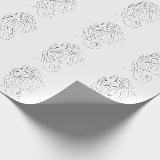 Hand Drawn Lion - Minimalist Line Art Cadeaupapier (Hoek)
