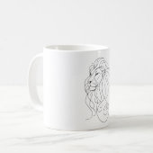 Hand Drawn Lion - Minimalist Line Art Koffiemok (Voorkant links)