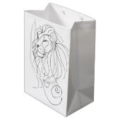 Hand Drawn Lion - Minimalist Line Art Medium Cadeauzakje (Achterkant Gekanteld)